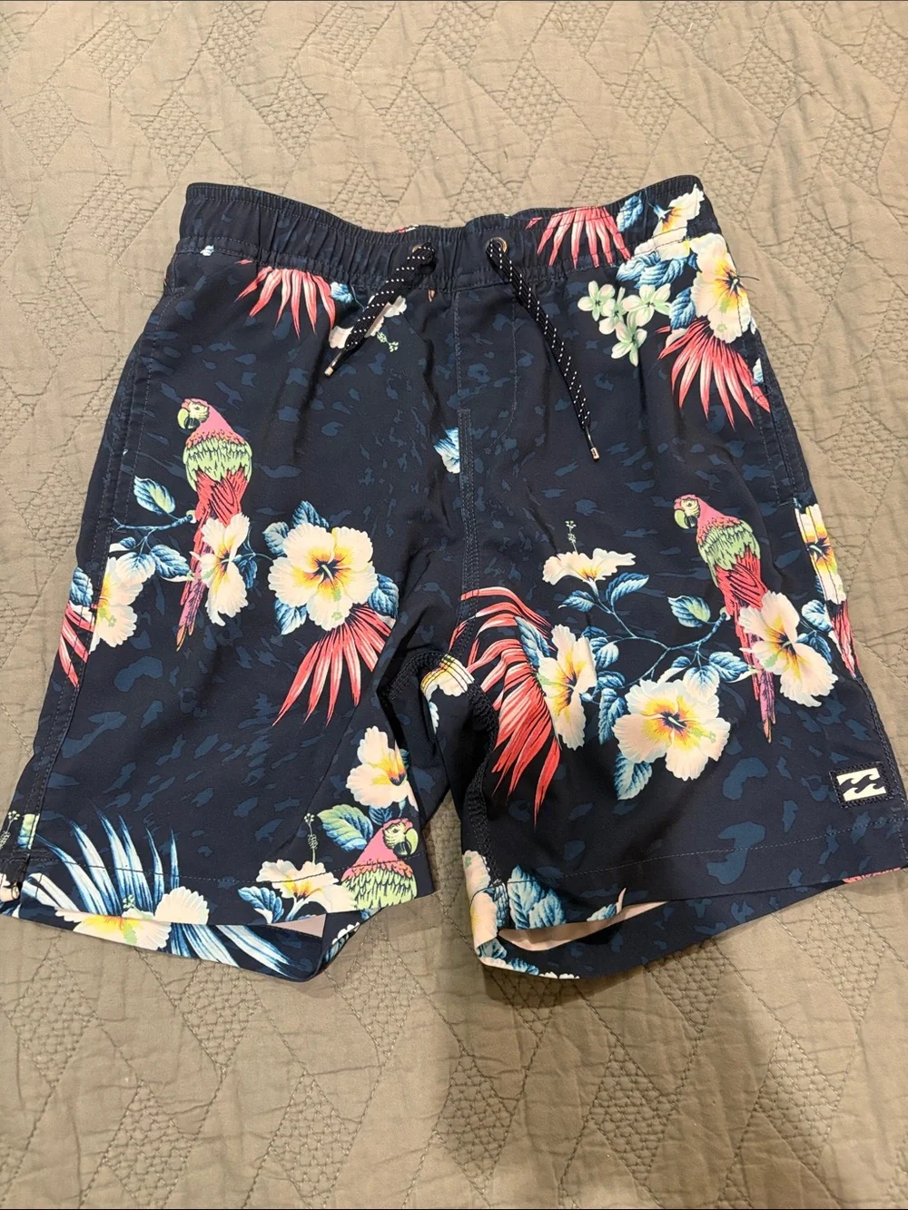 Billabong Boy’s Navy Parrot & Floral Swim Shorts